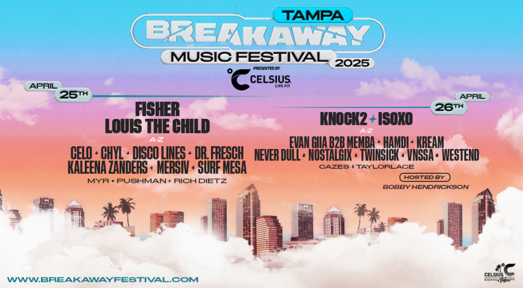 Breakaway Festival Tampa 2025 Lineup Landscape Flyer